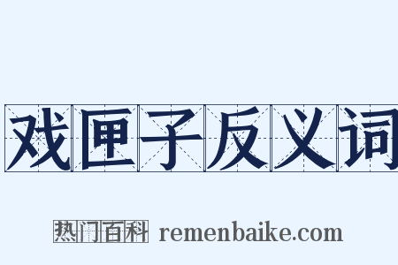 戏匣子反义词是什么意思的图片